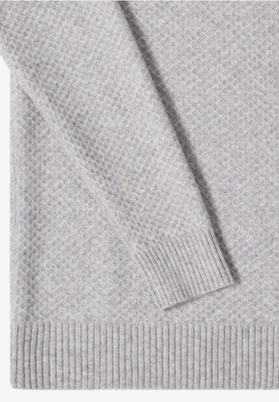 Strukturierter Rollkragen-Strickpullover
