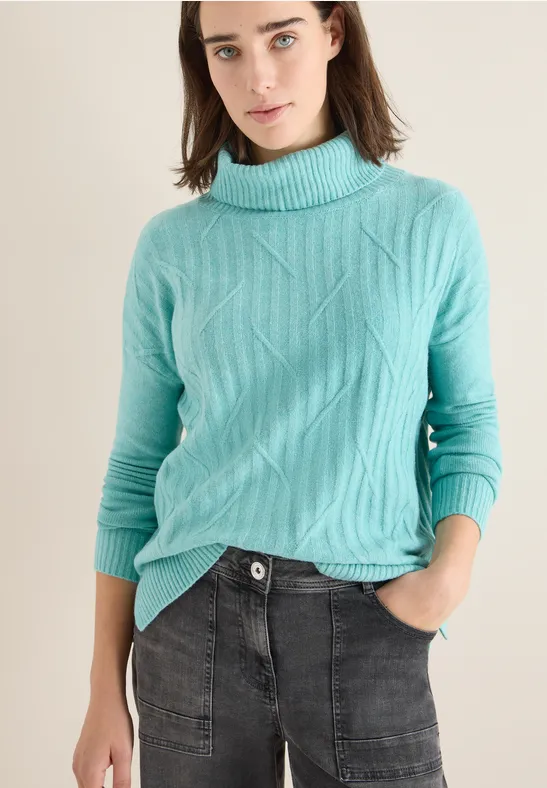 Kuscheliger Struktur-Rollkragenpullover