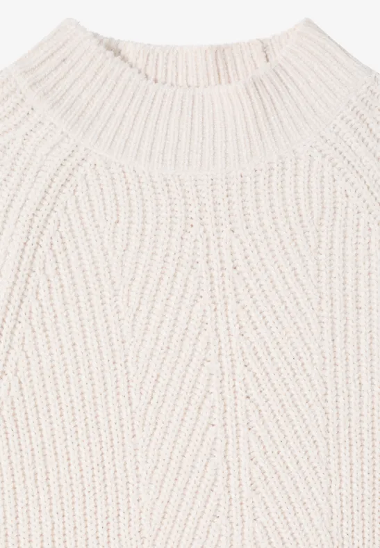 Weicher Chenille-Pullover mit Stehkragen