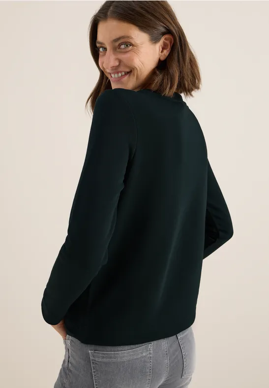 Besticktes Sweatshirt mit Kordelzug-Saum