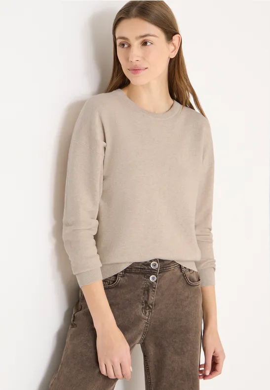 Weiches Strick-Sweatshirt mit Rundhalsausschnitt