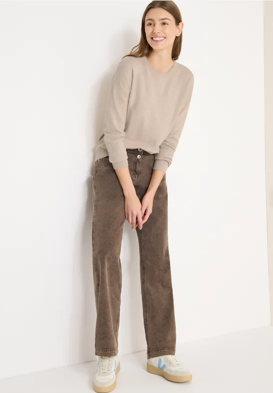 Weiches Strick-Sweatshirt mit Rundhalsausschnitt