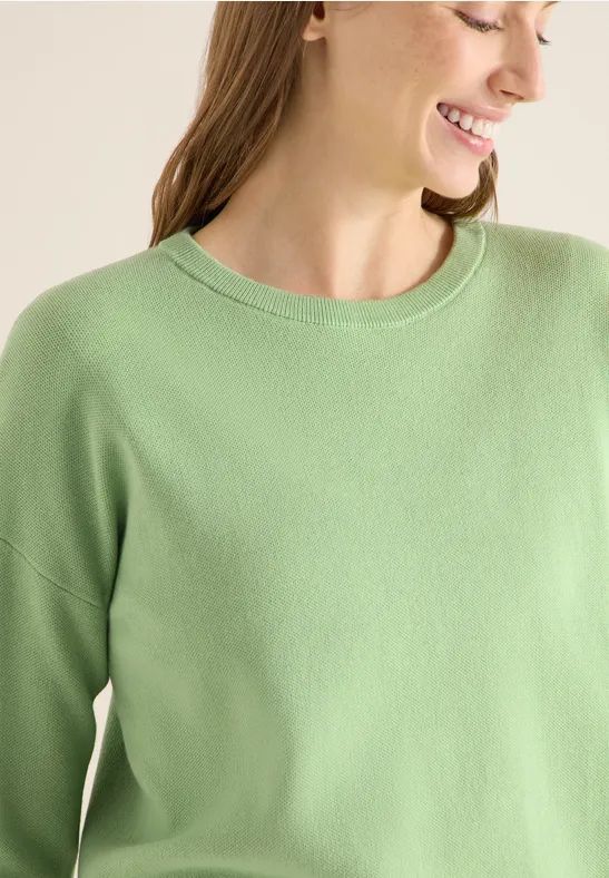 Minimalistisches Strick-Sweatshirt mit Rundhals