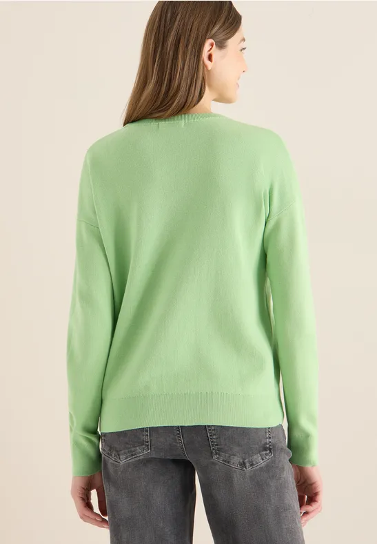 Minimalistisches Strick-Sweatshirt mit Rundhals