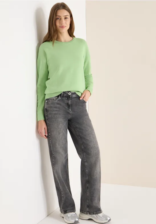Minimalistisches Strick-Sweatshirt mit Rundhals