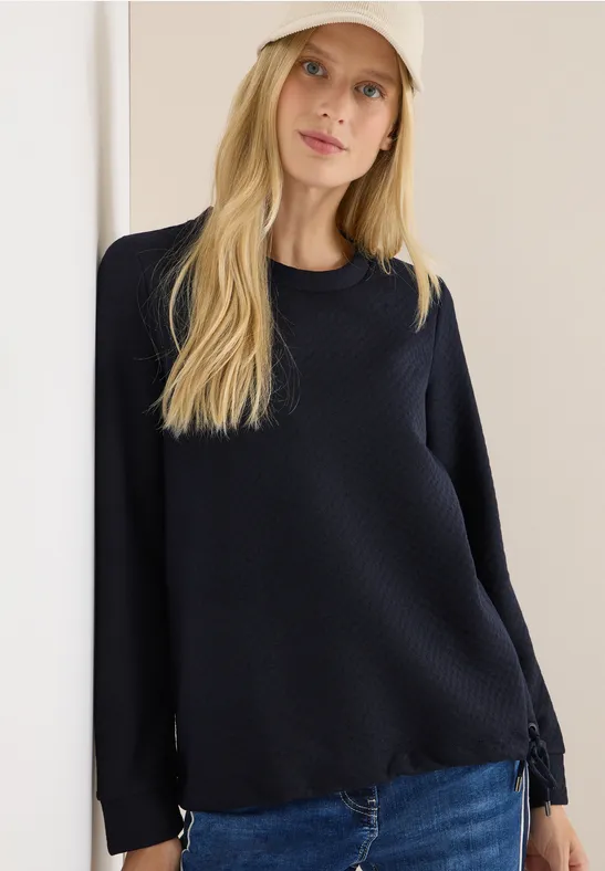 Strukturiertes Rundhals-Sweatshirt