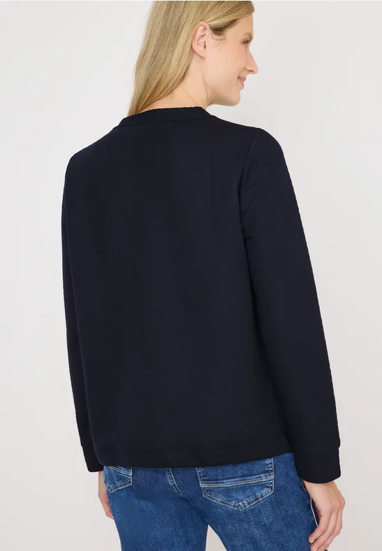 Strukturiertes Rundhals-Sweatshirt