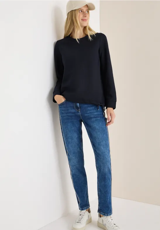 Strukturiertes Rundhals-Sweatshirt