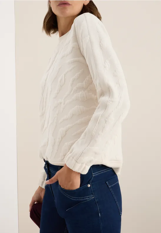 Sweatshirt mit Strukturmuster und Gallonstreifen