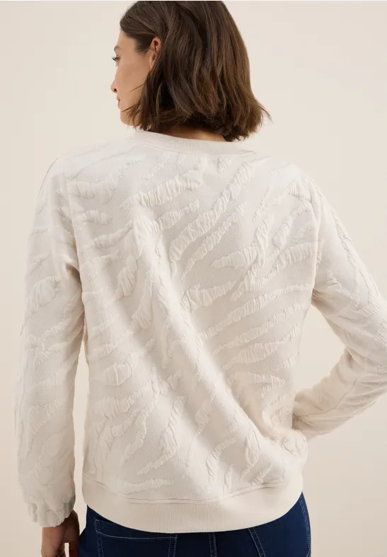 Sweatshirt mit Strukturmuster und Gallonstreifen