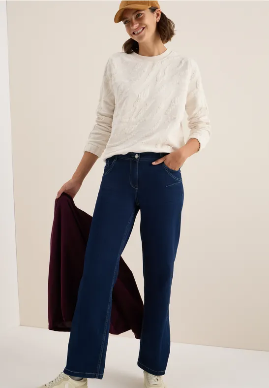 Sweatshirt mit Strukturmuster und Gallonstreifen