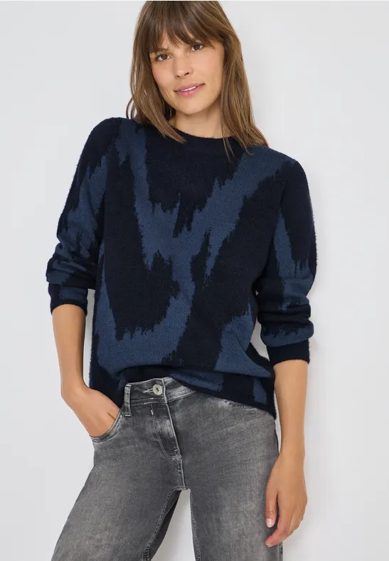 Strickpullover mit abstraktem Grafikmuster