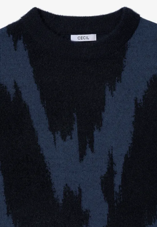 Strickpullover mit abstraktem Grafikmuster
