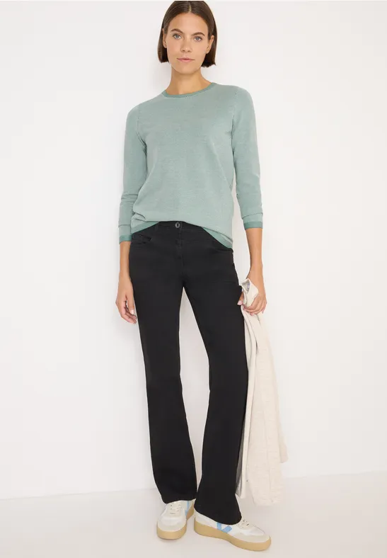 Strukturierter Two-Tone Strickpullover