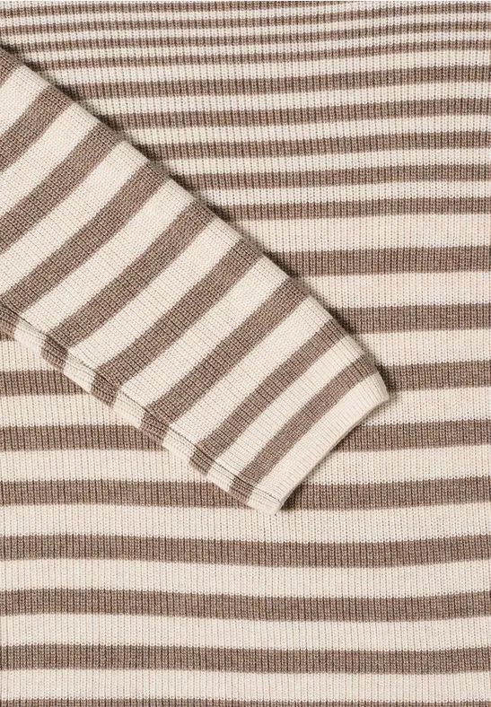 Klassischer gestreifter Baumwoll-Strickpullover