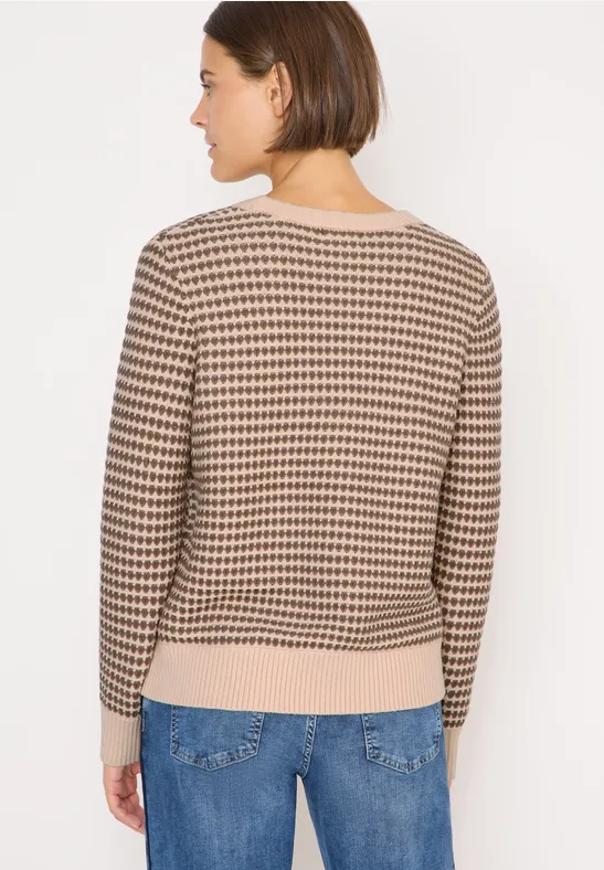 Strukturierter zweifarbiger Strickpullover