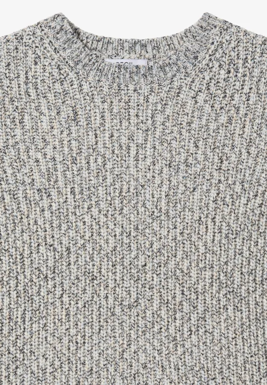 Strukturierter Space-Dye Strickpullover