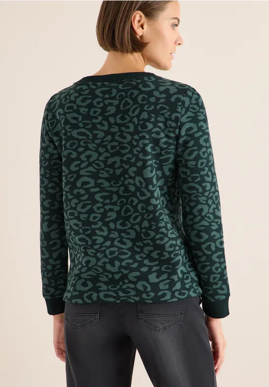 Sweatshirt mit Leo-Print und Tunnelzug