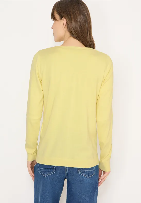 V-Ausschnitt Pullover aus Baumwollmix