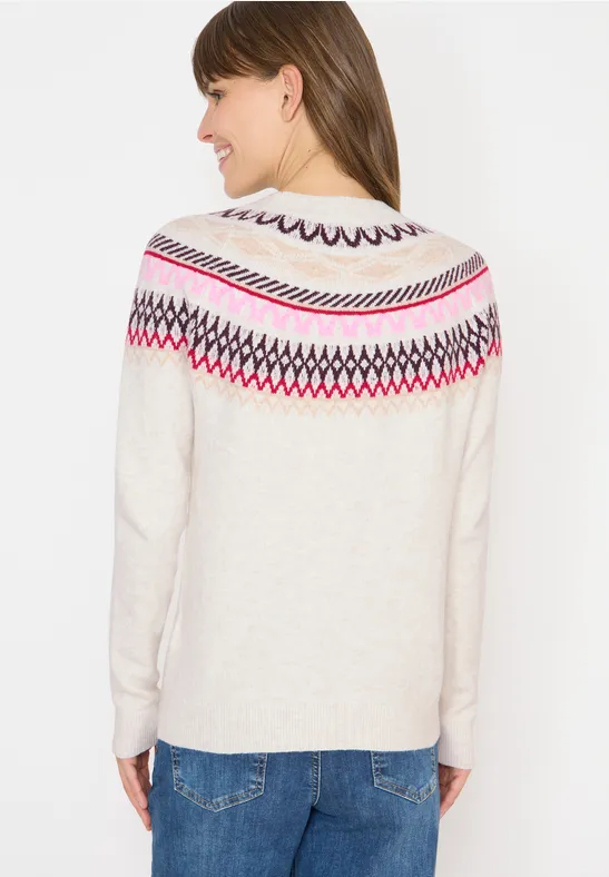 Jacquard-Strickpullover mit Norweger-Muster