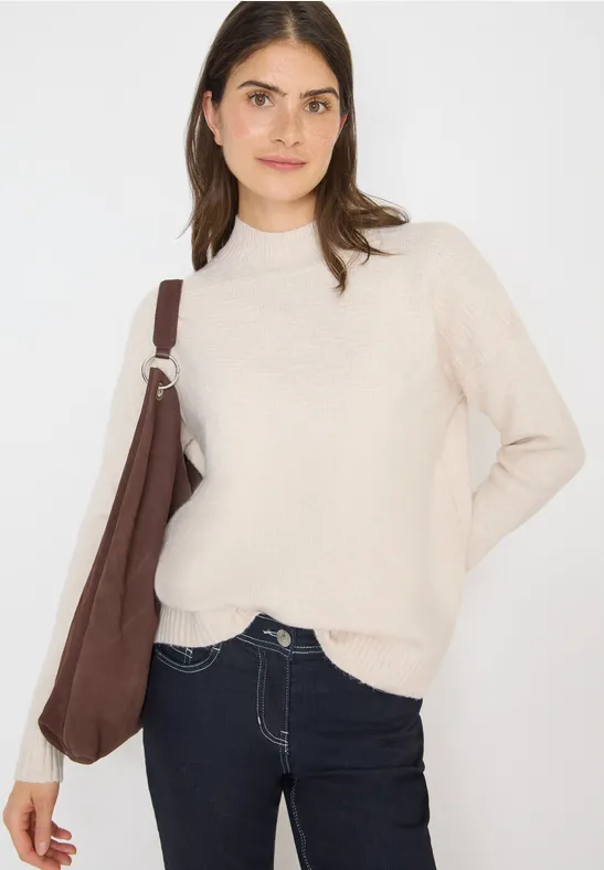 Strukturierter Jacquard-Turtleneck-Pullover