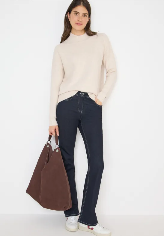 Strukturierter Jacquard-Turtleneck-Pullover