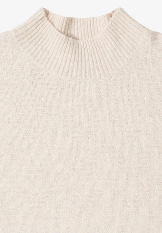 Strukturierter Jacquard-Turtleneck-Pullover