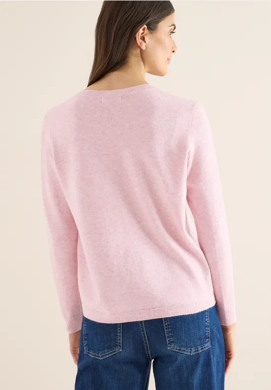 Weicher V-Ausschnitt Strickpullover