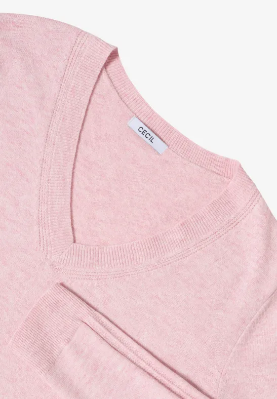 Weicher V-Ausschnitt Strickpullover