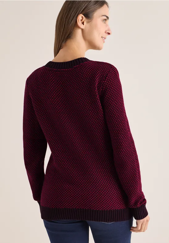 Strukturierter Strickpullover mit Rollkragen