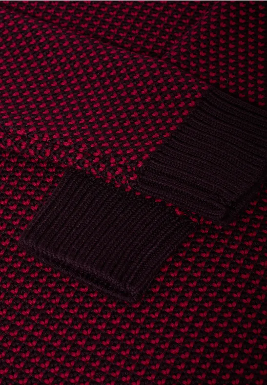 Strukturierter Strickpullover mit Rollkragen