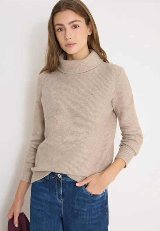 Weicher Struktur-Rollkragenpullover