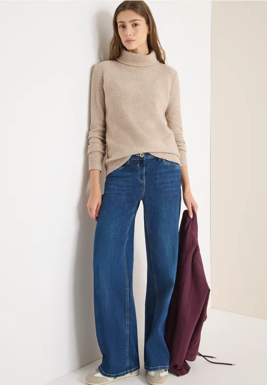 Weicher Struktur-Rollkragenpullover