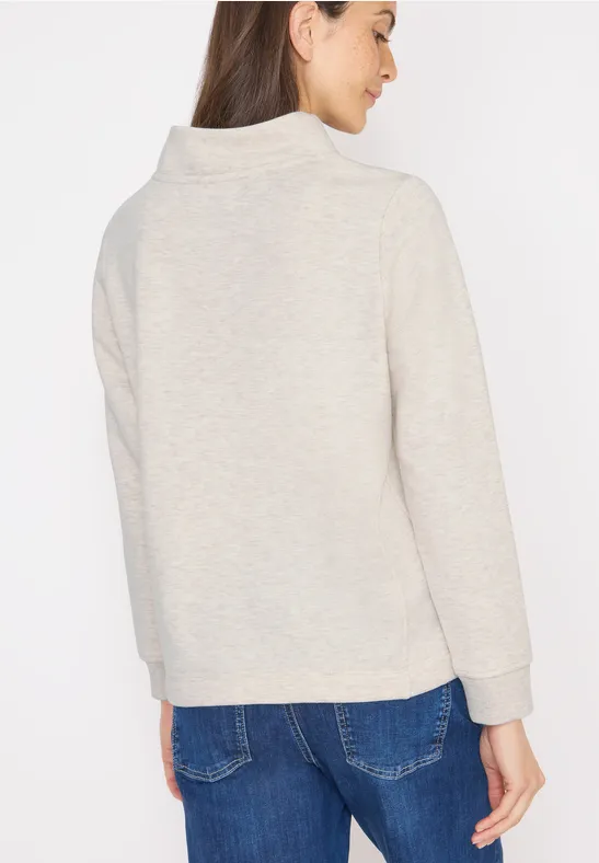 Sweatshirt mit Stehkragen und Stickerei