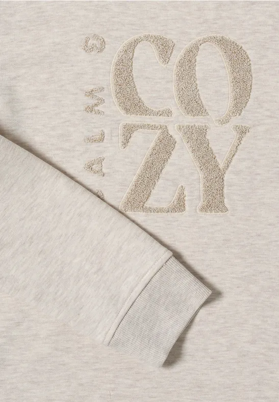 Sweatshirt mit Stehkragen und Stickerei