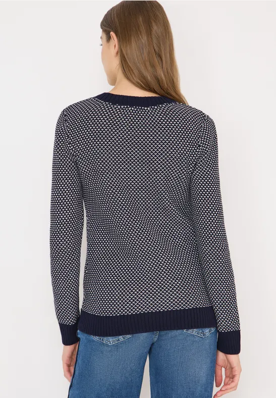 Strukturierter Pullover mit Rundhalsausschnitt