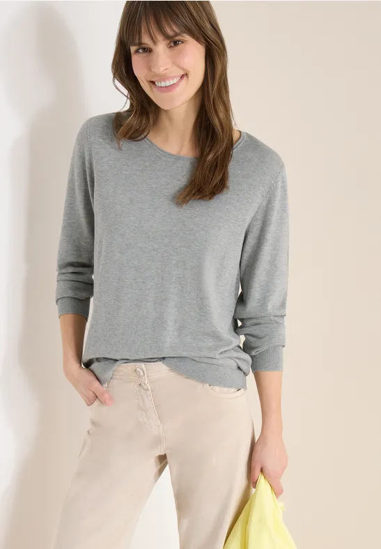 Minimalistischer Feinstrickpullover mit Rundhals