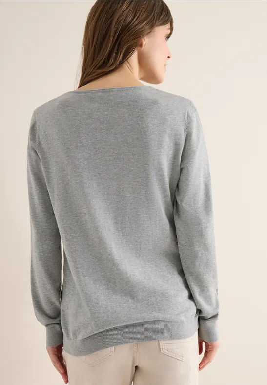 Minimalistischer Feinstrickpullover mit Rundhals