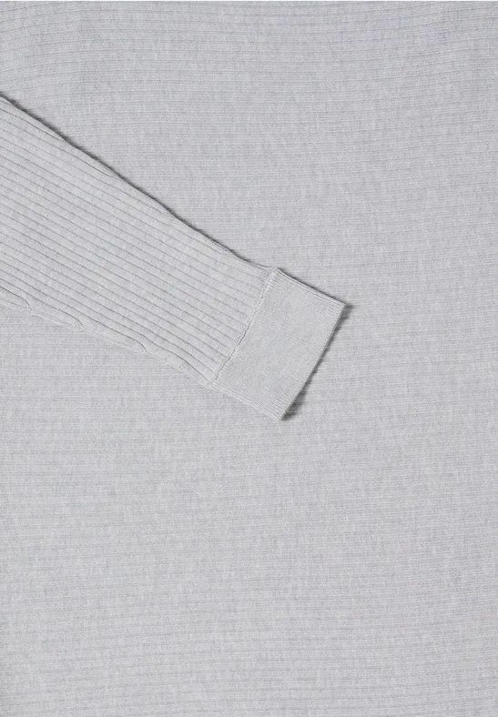 Rippstruktur-Pullover mit U-Boot-Ausschnitt