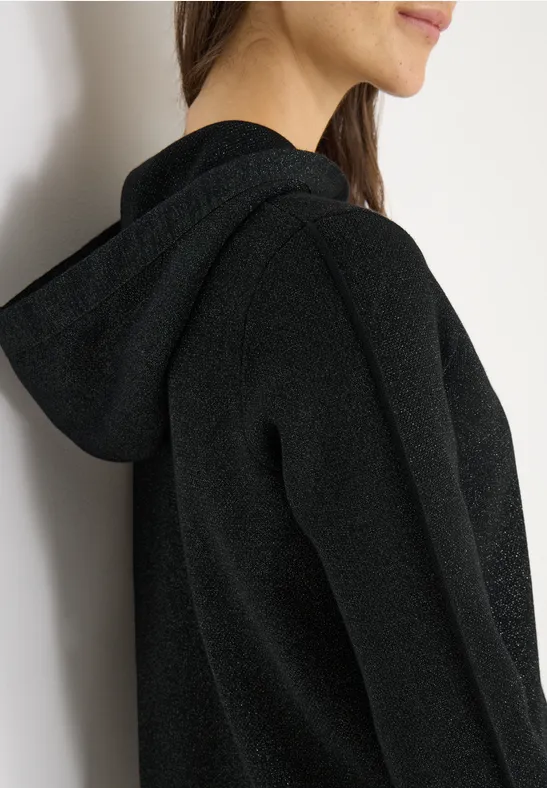 Glitzernder Jacquard-Strick-Hoodie