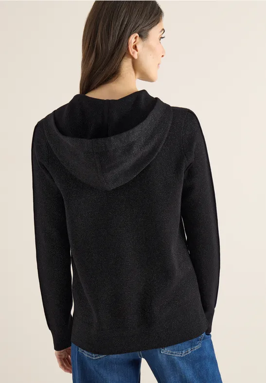 Glitzernder Jacquard-Strick-Hoodie
