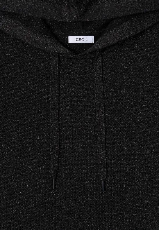 Glitzernder Jacquard-Strick-Hoodie