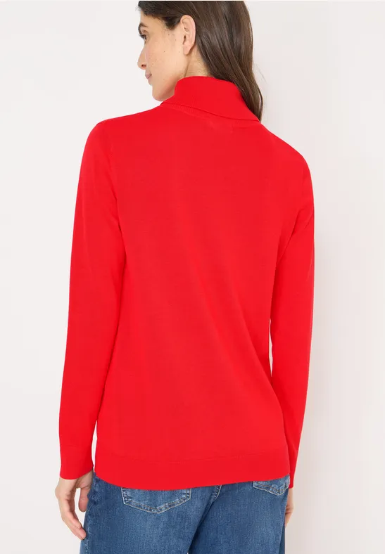 Klassischer Feinstrick-Pullover mit Rollkragen