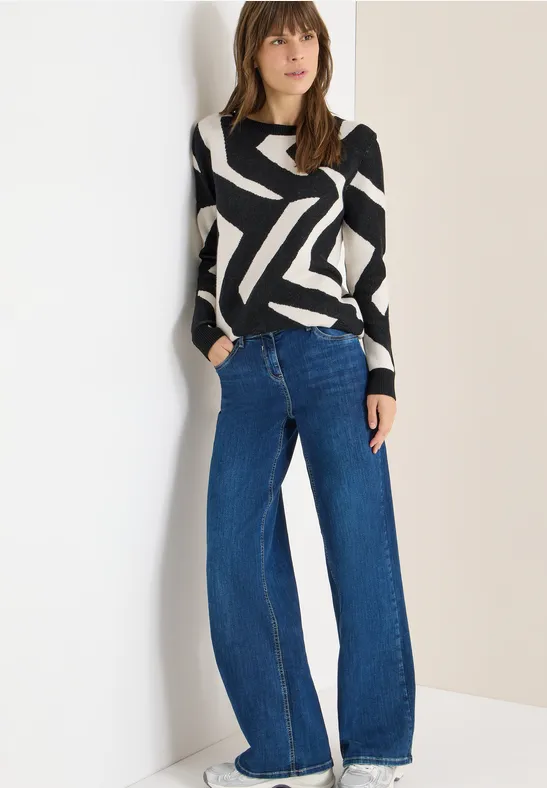 Pullover mit abstraktem Grafikmuster