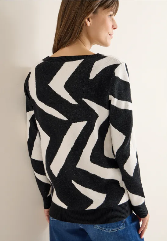 Pullover mit abstraktem Grafikmuster