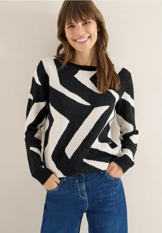 Pullover mit abstraktem Grafikmuster