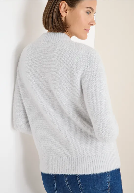 Strukturierter Jacquard-Pullover mit Stehkragen