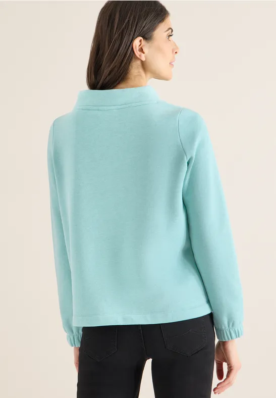 Besticktes Sweatshirt mit Stehkragen