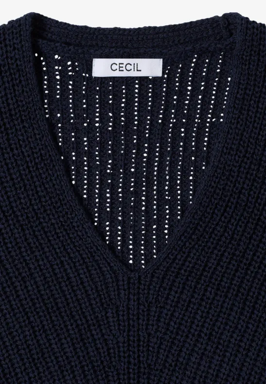 Feinstrickpullover mit U-Boot-Ausschnitt