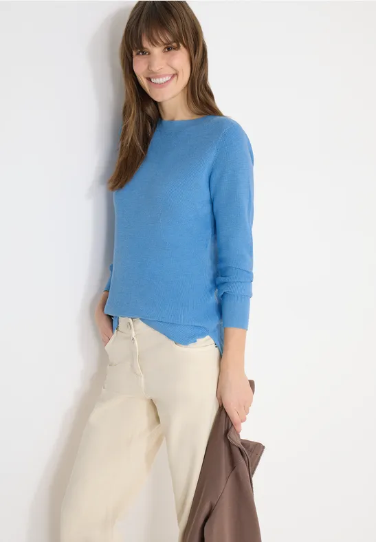 Feinstrickpullover mit U-Boot-Ausschnitt